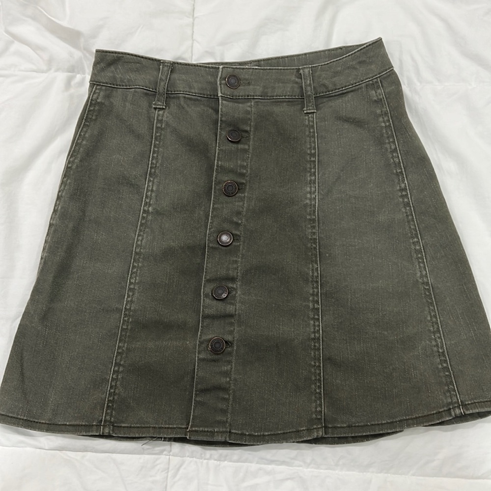 Gently Used Green Button Down Skirt